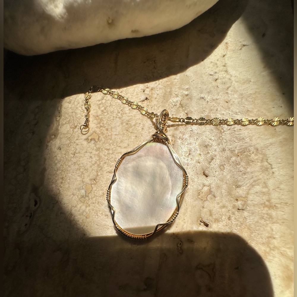 14k Gold filled Natural Mother of Pearl